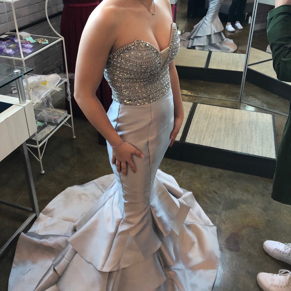 silver/grey dress